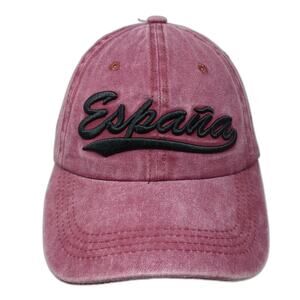 España Slideback Baseball Cap Red One Size Adjustable Embroidered Vented Holes